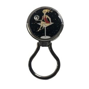Navika Golf Purse Hook Martini Girl Folding Handbag Hanger Table Hook Black